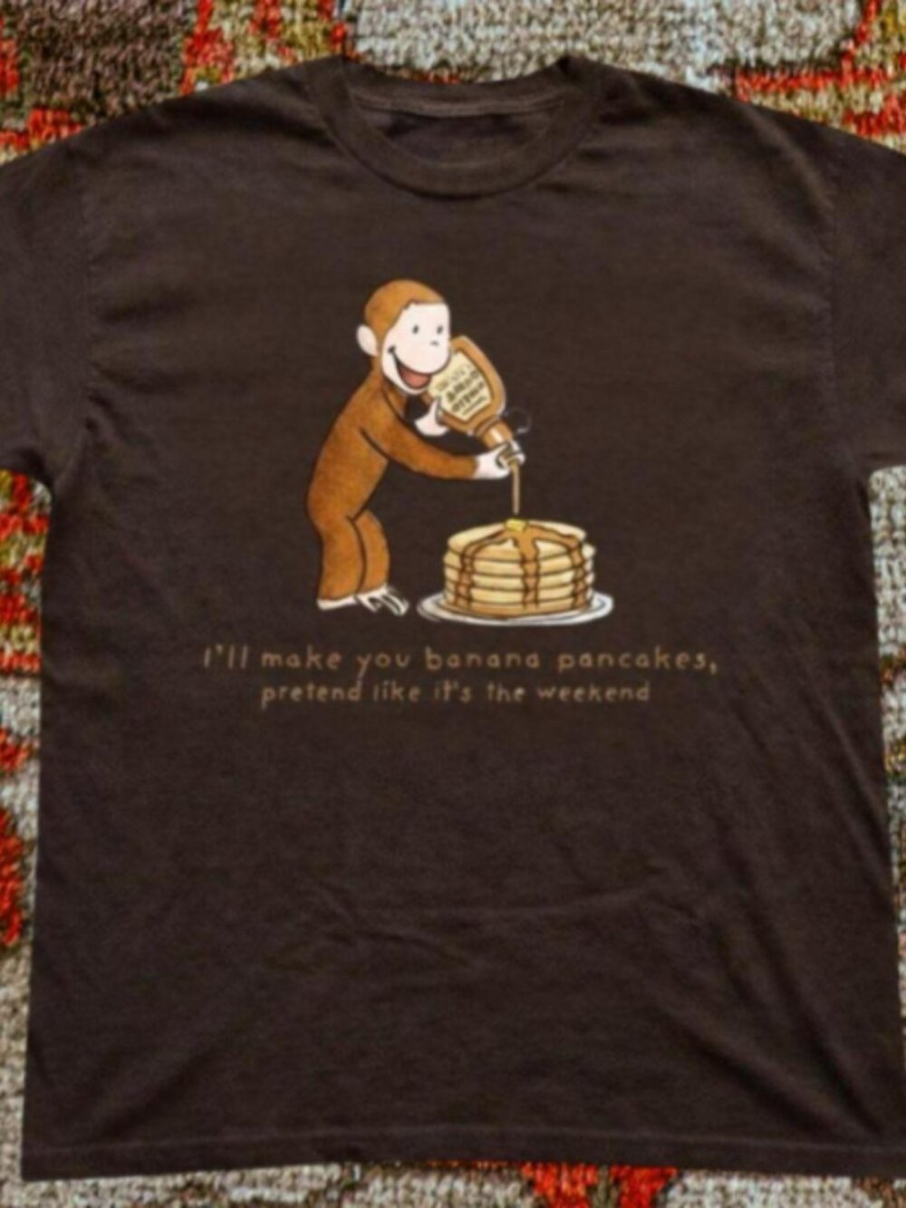 Curious George graphic dark chocolate t-shirt